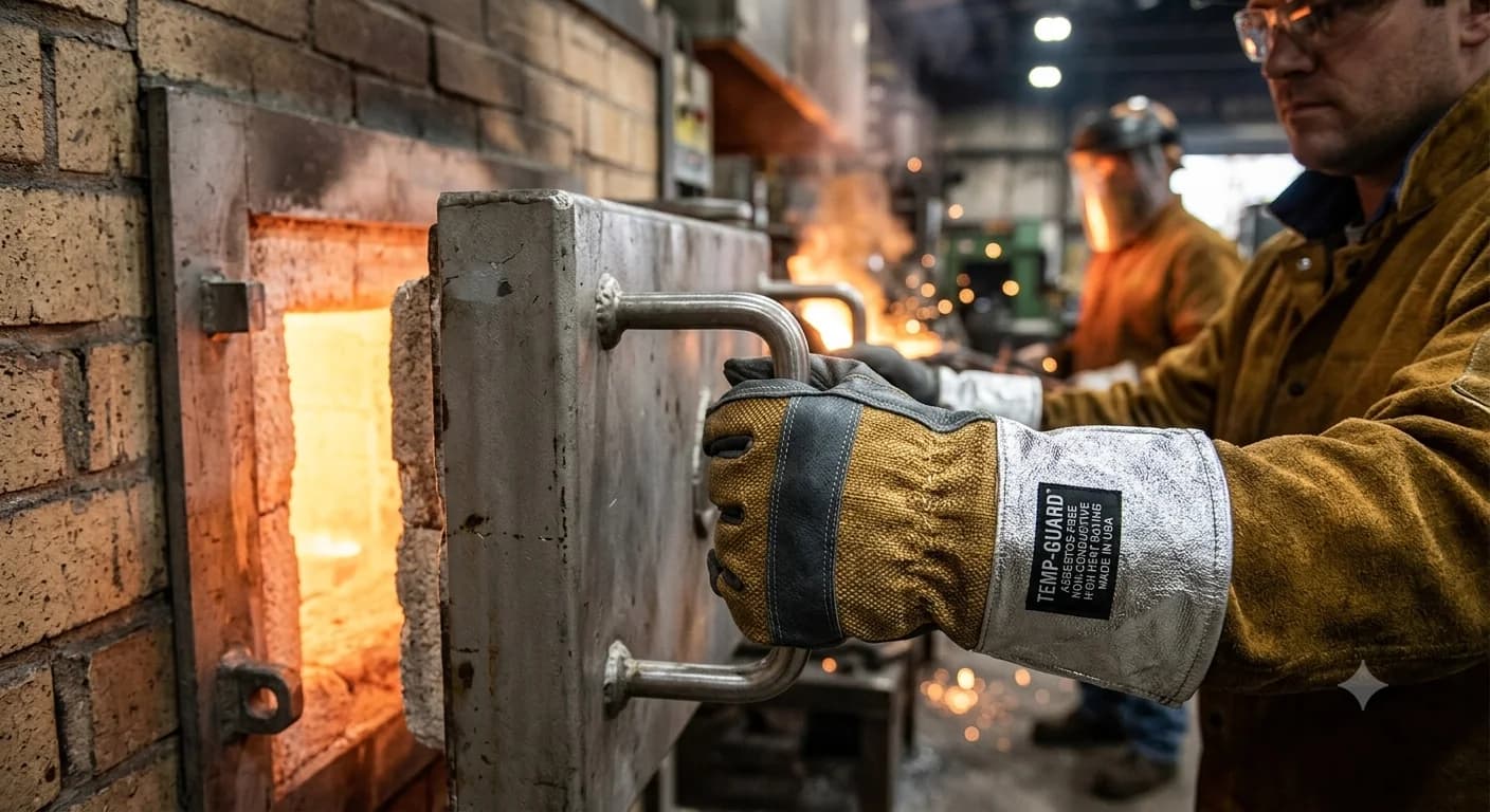 Asbestos-Free Heat Gloves — Woven heat-resistant gloves for high-temperature contact work.