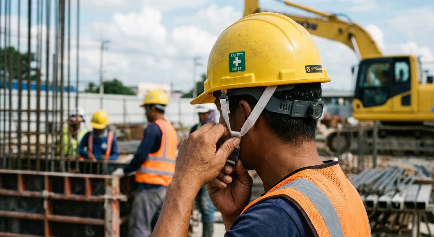 Construction Safety Helmet — Heavy-duty helmet built for daily construction site impact protection.