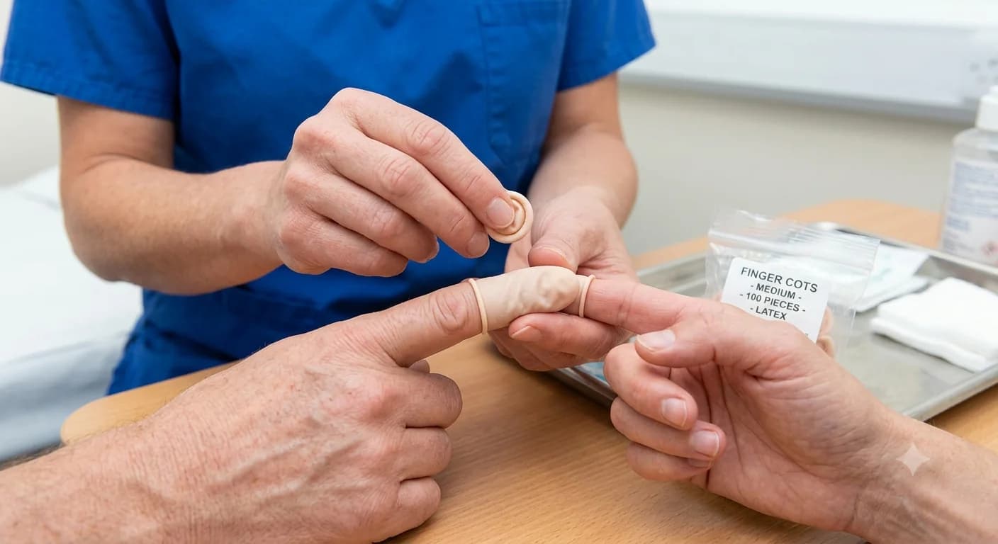 Finger Cots — Latex finger protectors for precision and hygiene tasks.