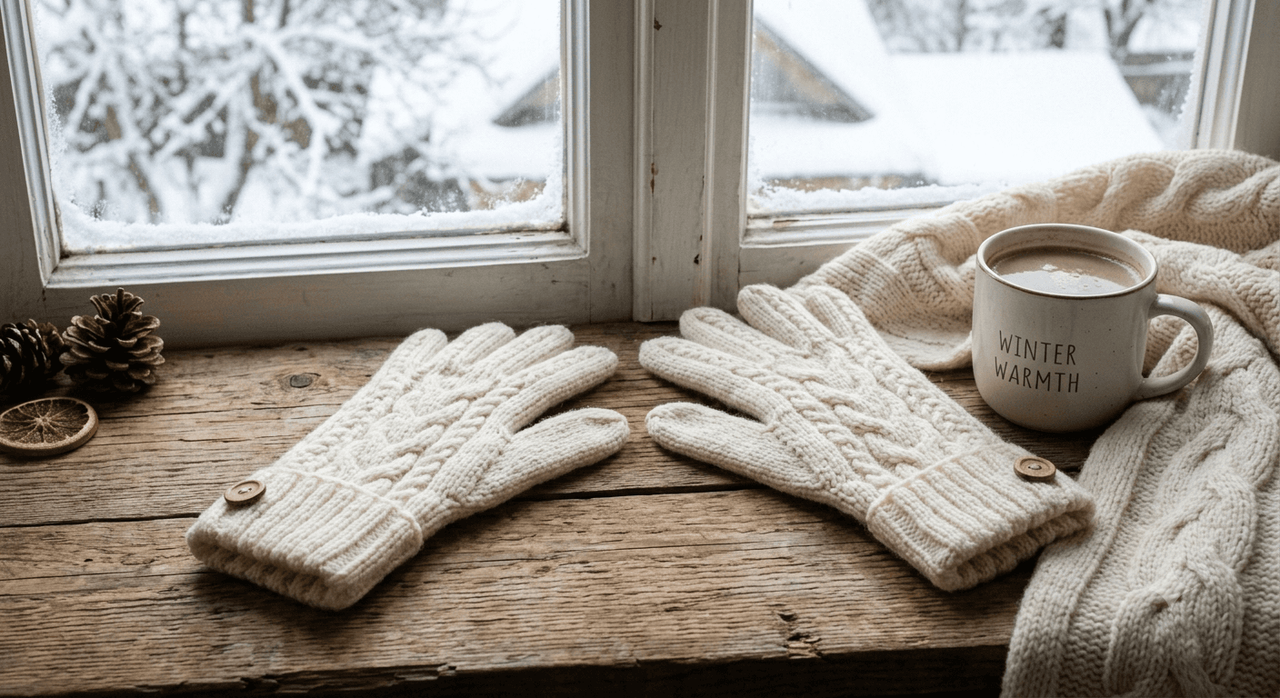 Knitted Gloves – White