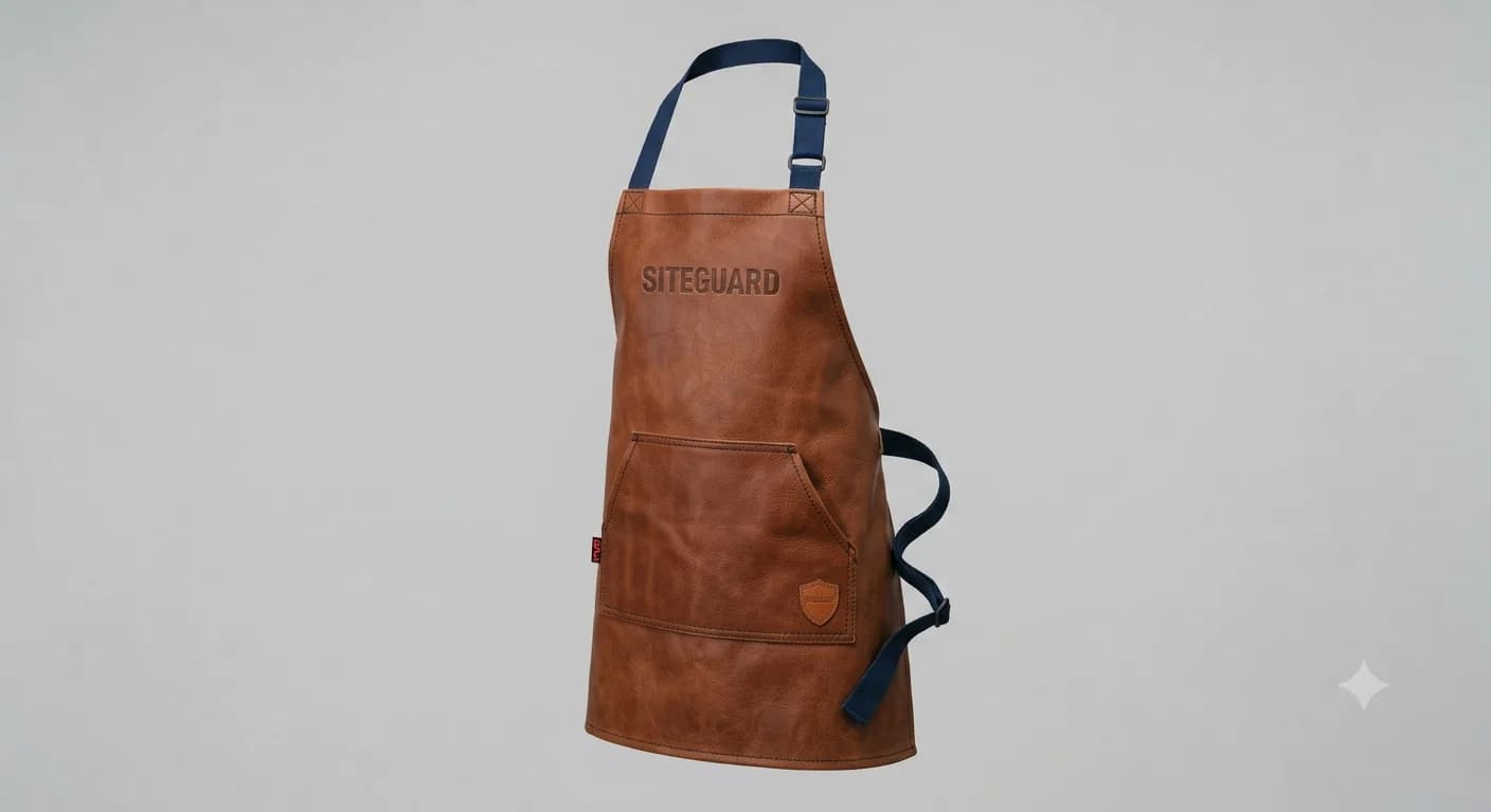 Leather Apron — Heavy leather apron built for welding and hot-work protection.