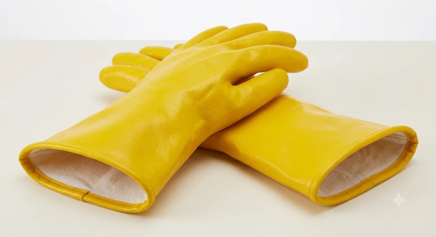 Yellow PVC Gloves — Chemical & water resistant gloves built for wet, heavy-duty industrial work.