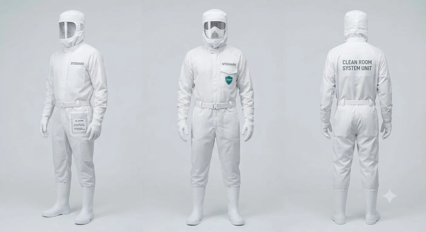 Clean Room Suit — Low-lint coverall engineered for controlled environments.