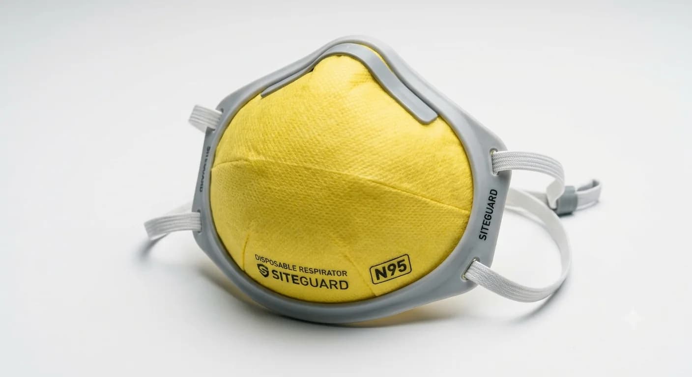 Disposable Respirator – Yellow — Foldable particulate respirator for dust-heavy environments.